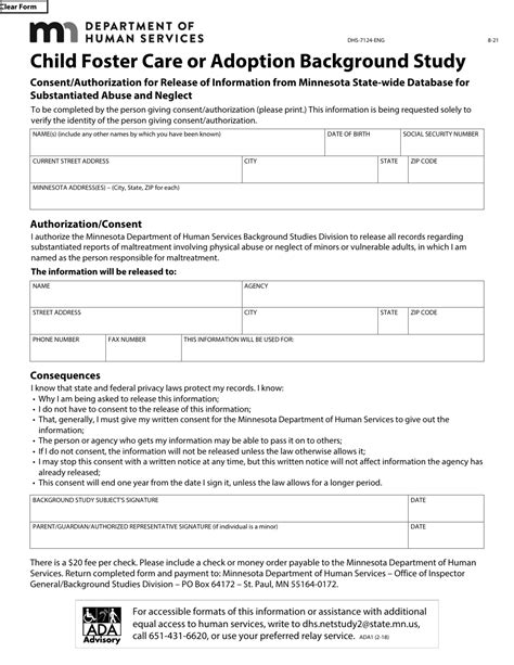 Form Dhs 7124 Eng Download Fillable Pdf Or Fill Online Child Foster