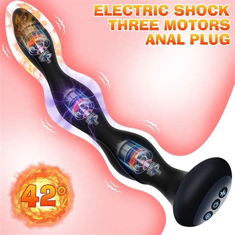 Electric Shock Anal Plug Prostate Massager Intelligent Heating Butt Plug Female Masturbator Anal
