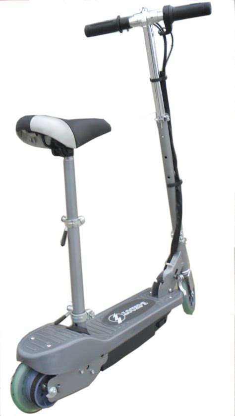 Silver Kids Electric Scooter With Seat Eskooter Free Uk Delivery