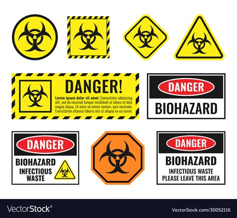 Biohazard Warning Sign Set Biological Hazard Vector Image