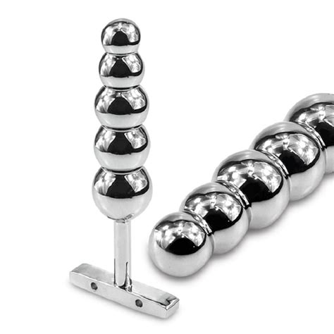160g Metal Anal Hook Butt Plug With Five Beads Balls Dilator Gay Fetish Adult Sex Toys Products