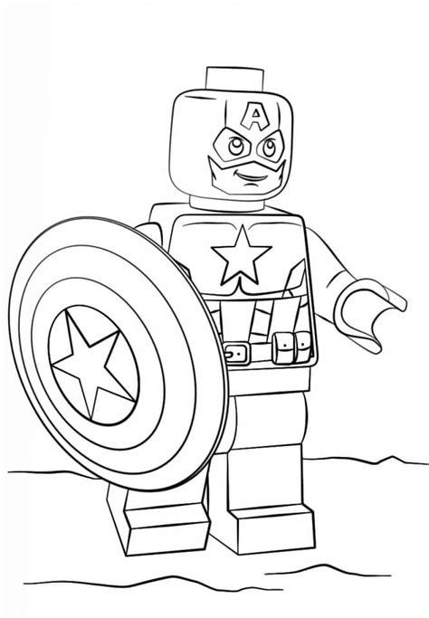 Omalovánka Funny Lego Captain America K Vytisknutí Zdarma