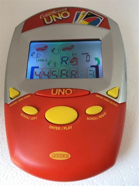 Radica Color Screen Uno Handheld Electronic Game 2007 Tested Works