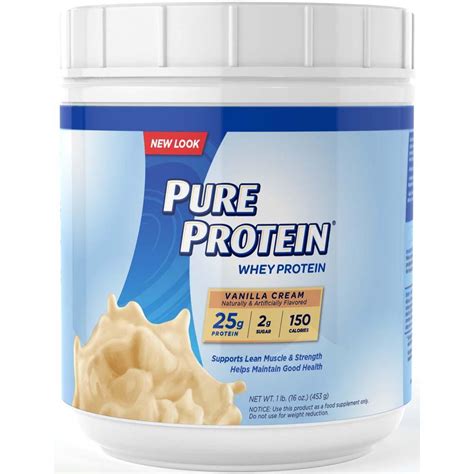 Pure Protein 100 Whey Powder Vanilla Creme Or Rich Chocolate 1 Pound