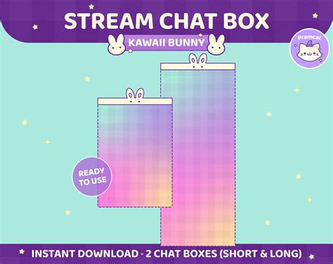 Twitch Chat Box Overlay Kawaii Bunny Stream Design Streamer Etsy