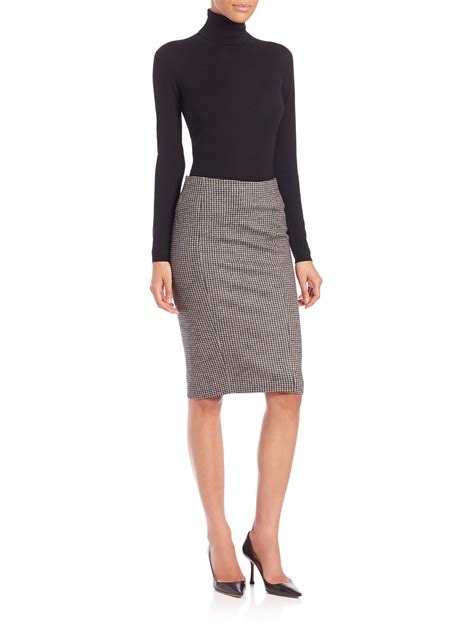 Max Mara Mida Houndstooth Pencil Skirt In Brown Lyst