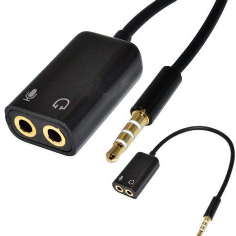 35mm Stereo Trrs Audio Adapter Male To Earphone Headset Microphone