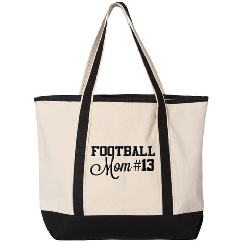 Football Mom Tote Bag With Number Personalized Spiritwear