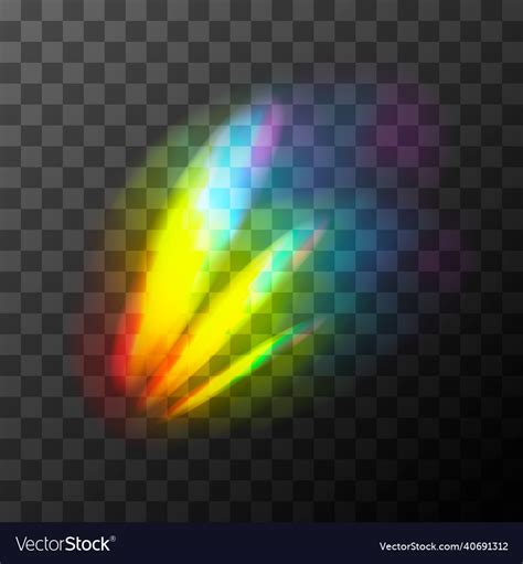 Rainbow Light Effect Streak Overlay Of Lens Vector Image