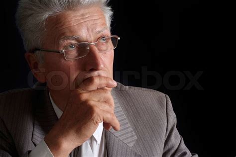 Thinking Old Man In Suit Stock Image Colourbox