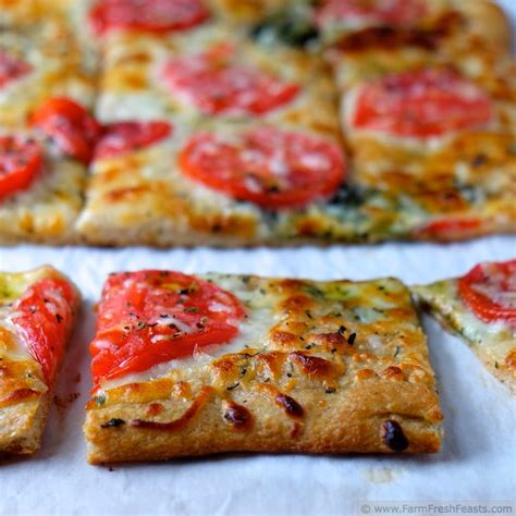 farm fresh feasts tomato basil pizza
