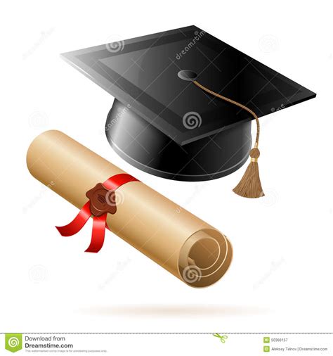 Casquillo Y Diploma De La Graduación Ilustración Del Vector