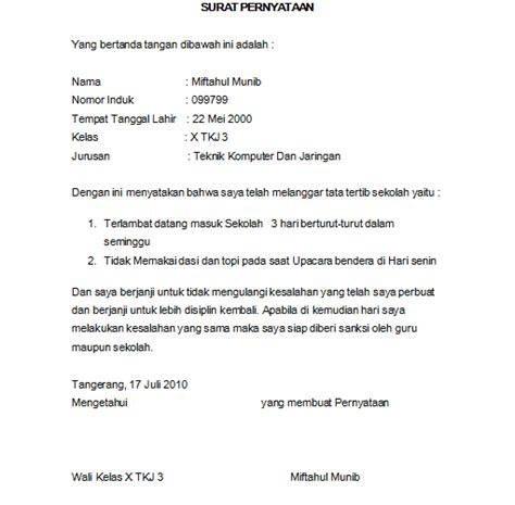 Menyajikan contoh surat pernyataan kerja, contoh surat pernyataan diri, contoh surat surat pernyataan pribadi tidak perlu menggunakan kop surat. Contoh Surat Pernyataan Siswa bermasalah - BlogGadoGado