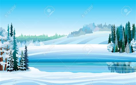 Lake In Winter Clipart Clipground