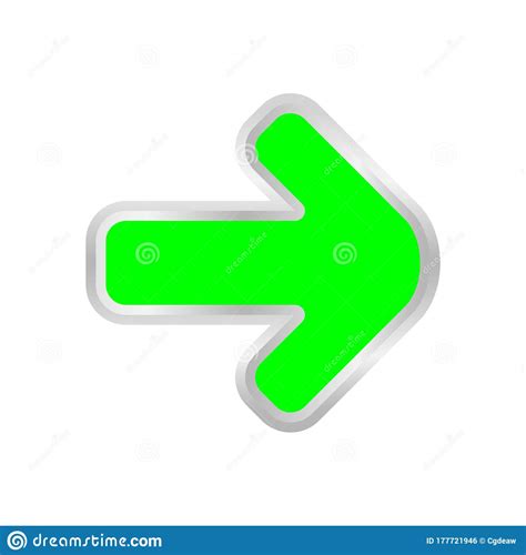 Green Arrow Pointing Right Isolated On White Clip Art Green Arrow Icon