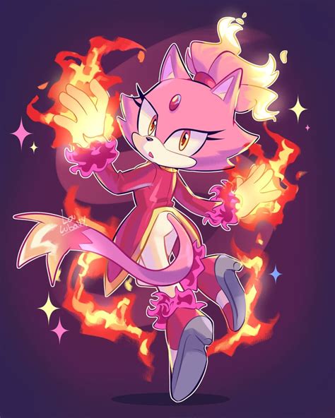 Blaze The Cat And Burning Blaze Sonic And 2 More Drawn By Loulubally