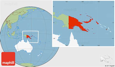 Papua New Guinea On World Map