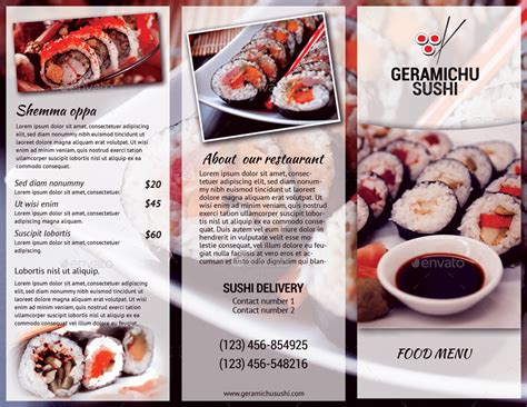 Japanese Restaurant Trifold Brochure Print Templates Graphicriver