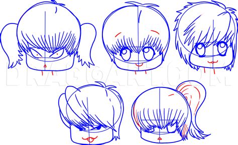 How To Draw Chibi Hair Step By Step Drawing Guide By Dawn Dragoart