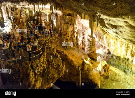 Underground Experience At The Drach Caves Mallorca Spain Stock Photo