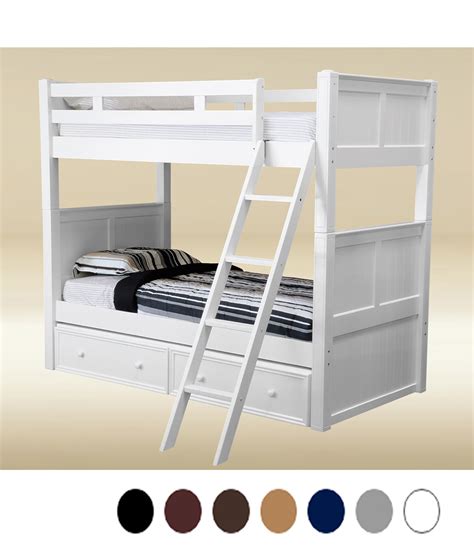 Dillon White Twin Bunk Bed With Trundle