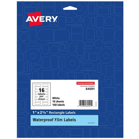 Avery Printable Waterproof Labels 160ct 1 X 2 58 Rectangle White