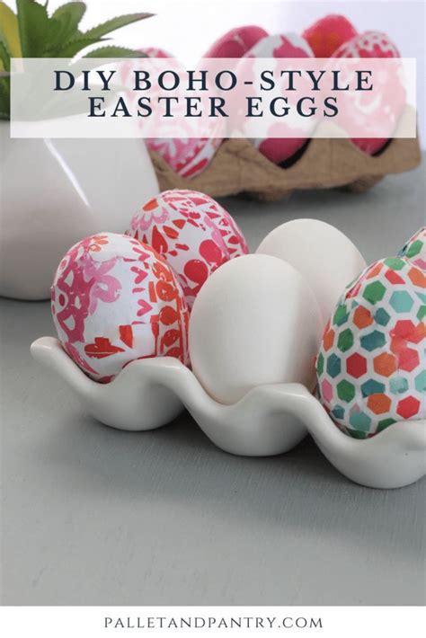 Diy Boho Style Easter Eggs Pallet And Pantry Boho Diy Easter Eggs