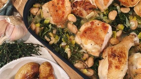 Gordon Ramsays Chicken With Butter Beans Leeks And Spinach This Morning