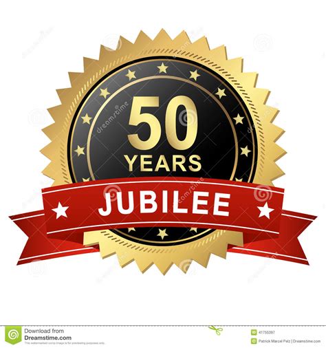 Jubilee Button With Banner 50 Years Stock Vector Image 41755397