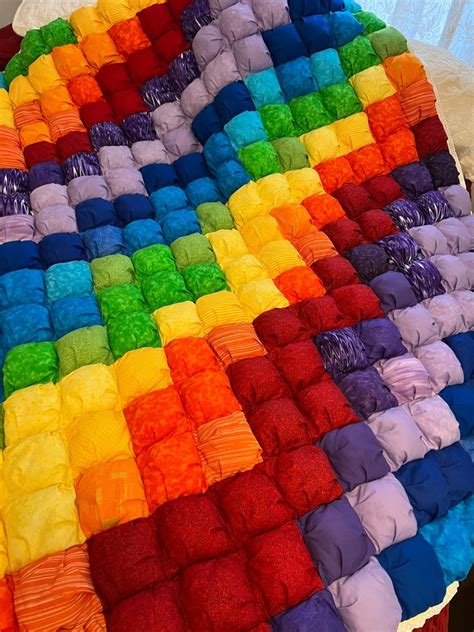 Choose Your Color Palette Variegated Puff Quilt Twin Etsy