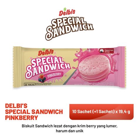 Jual Delbis Special Sandwich Pinkberry 10 Sachet X 194 Gram Shopee