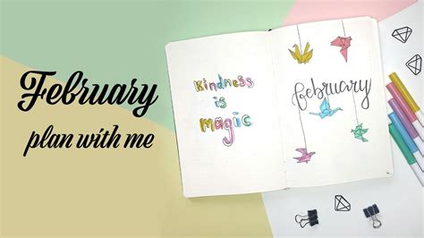February 2020 Bullet Journal Set Up Plan With Me Origami Theme
