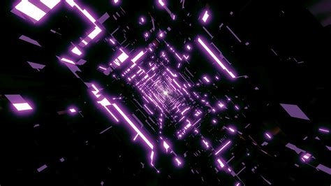 3d Abstract Black Digital Art Purple Square Tunnel Wallpaper
