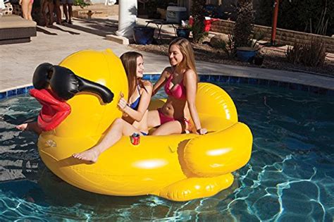Inflatable Pool Floating Riding Derby Duck Ride On Lounge