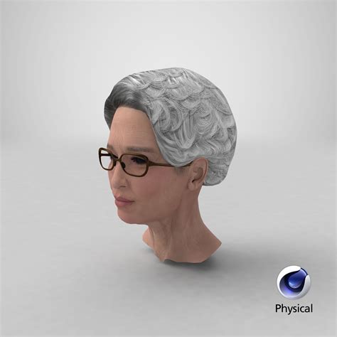 Asian Grandma Head Wearing Glasses 3d Model 79 Gltf Obj Ma Max