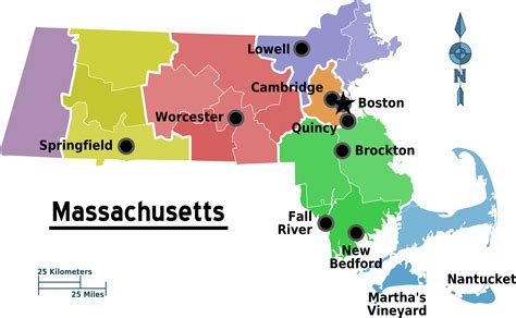 Landkarte Massachusetts Karte Regionen Karten Und
