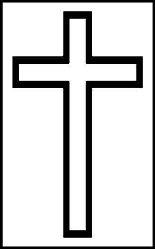 Clip Art Image Picture Of A Christian Cross In White And Black