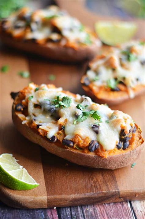 Chipotle Black Bean And Roasted Garlic Twice Baked Sweet