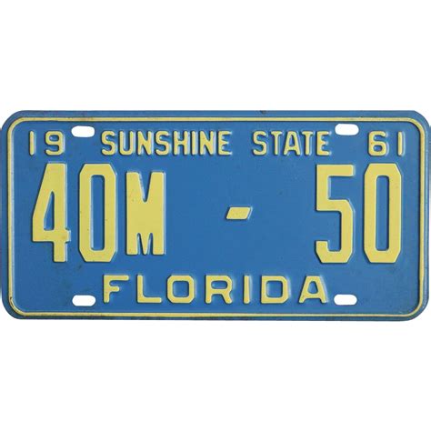 In addition to the standard state license plate that is most common florida allows drivers to select from many unique license plates. Vintage 1961 Florida License Plate SOLD on Ruby Lane