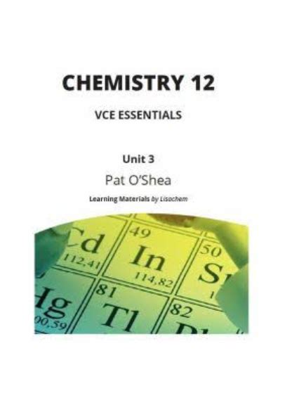 Buy Book Chemistry 12 Vce Essentials Unit 3 2017 2021 Lilydale Books