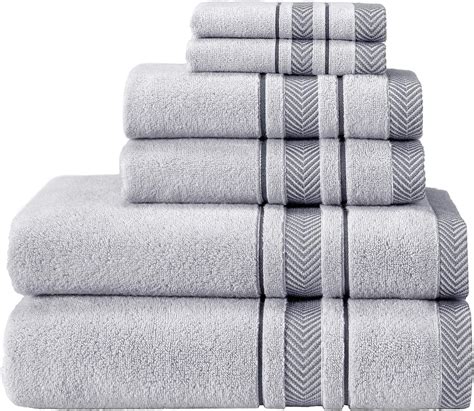 Arow9 6 Piece Plush Luxury Bath Towels Set For Bathroom