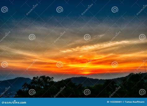 This Picture Shows A Unique Sunset In Hua Hin Thailand Stock Image