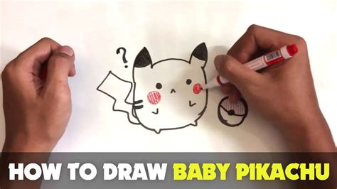How To Draw A Cartoon Baby Pikachu Tutorial Step By Step