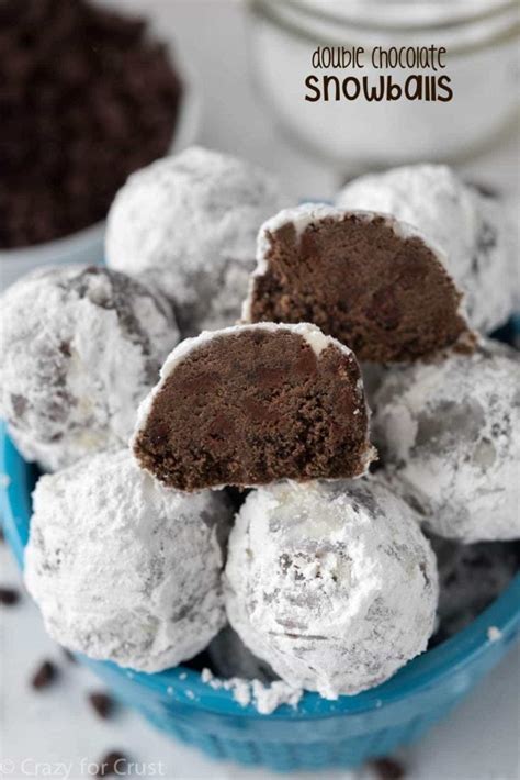 double chocolate snowball cookies crazy for crust