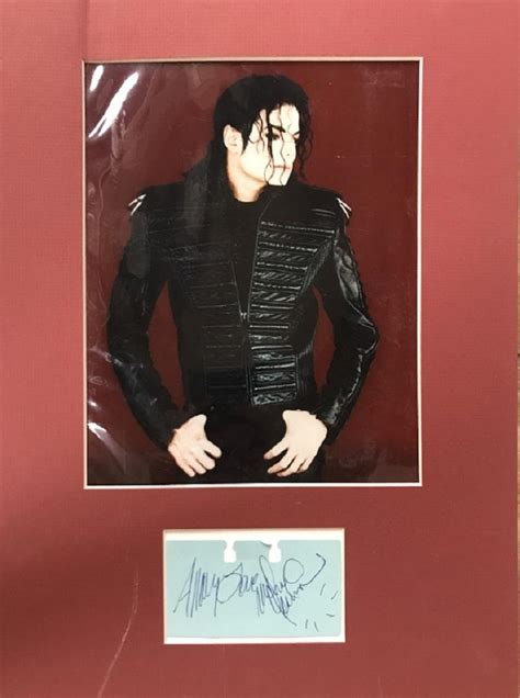 Todd Mueller Autographs Michael Jackson Signed Card From A Rolodez Matted