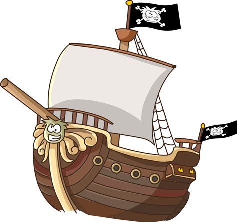 Cartoon Ship Piracy Clip Art Cartoon Pirate Ship Png Download Free Transparent
