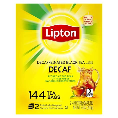 Lipton Decaffeinated Tea Bags 144 Ctpack Of 2