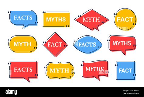 Fact Myth In Speech Bubbles Truth Or Lie Marks In Quote Frames On