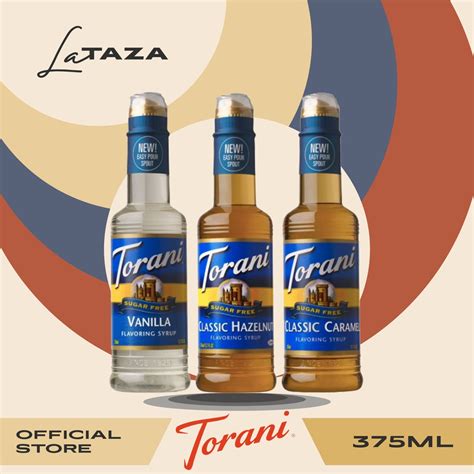 Torani Sugar Free 375ml Syrup Set Vanilla Hazelnut Caramel