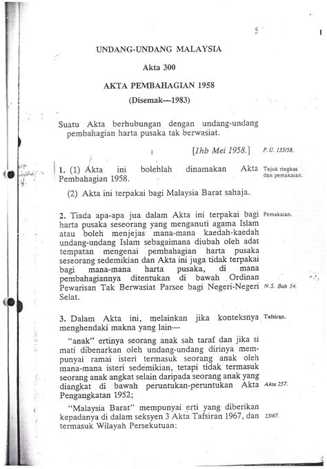(1)this act may be cited as the distribution act 1958. AKTA PEMBAHAGIAN 1958 PDF
